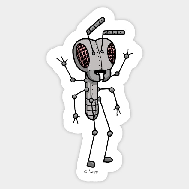 Cyber Ant! Sticker by Jay Hosler Tees